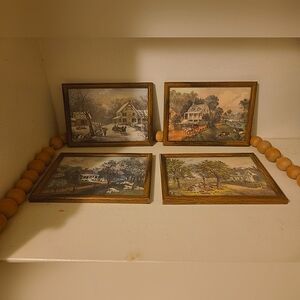 4 beautiful art prints framed 5×7